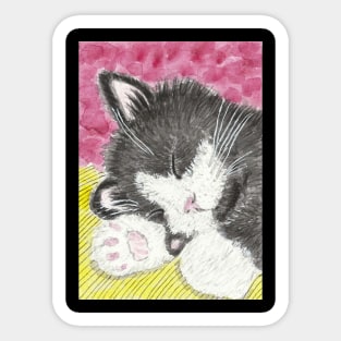 Sleeping kitten cat Sticker